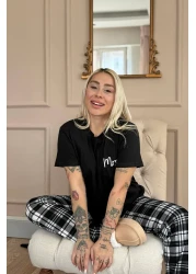 Pijamaevi Black Mrs Short Sleeve Lover Family Pajamas - Women's Team