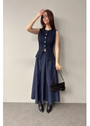 lizge giyim تنورة المظلة مع مرونة الخصر