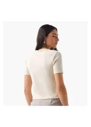 SP Characters تي شيرت مطرز بميكي ماوس بأكمام قصيرة