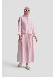 Armine Pink Striped Pleat Set - 24K6851