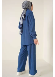 Bigdart T5858 Knitted Hijab Double Set - Indigo