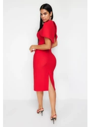  Collection فستان سهرة أنيق منسوج بأكمام حمراء فستان التخرج الليلي TPRSS24EL00119