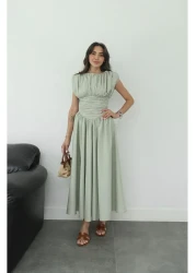 Havoş فستان أخضر عتيق مستوحى من اللف