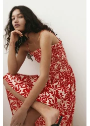 H&M فستان بأشرطة مع صدّار مزركش