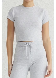  Collection حزام رمادي ميلانج مرن متشابك مع الجسم