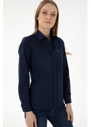U.S. Polo Assn. Women's Navy Blue Long Sleeve Basic Shirt 50297002-Vr033