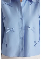  Collection قميص بفيونكة زرقاء TWOSS25GO00144