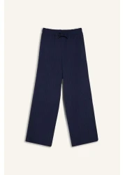 Defacto Relax Fit 2'Li Set Seersucker Textured Long Sleeve Kimono Pants F4095Ax25Sm