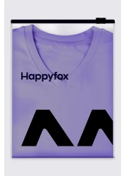 Happyfox V-Neck Unprinted Oversize Women's T-Shirt - Cotton and Lycra, Basic Blue Purple