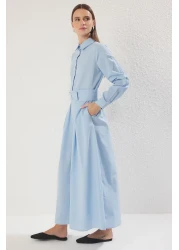  Modest Light Blue Bow Detail Woven Dress Tctss25Eb00122