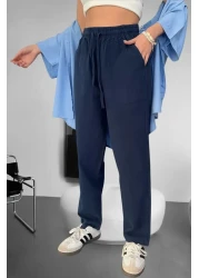 BİRBEYSTORE Linen Trousers Hambez Bottom Tracksuit Comfortable Fit Large Size Raw Cloth Unisex Relaxed