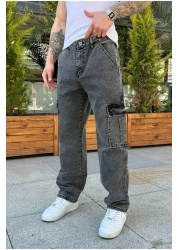 serline Anthracite Baggy Cargo Pants