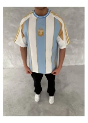 İLKCET MODA تي شيرت مطرز للجنسين مقاس كبير