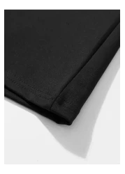 qubo sportswear & company Qubo Unisex Oversize Printed Cotton Crew Neck Short Sleeve Black T-Shirt