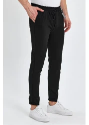 wamoss Men's Black Double Leg Jogger Pants Jd11