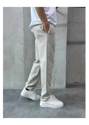 DİFRANSEL Beige Relaks Fit Relaxed Cut Linen Trousers