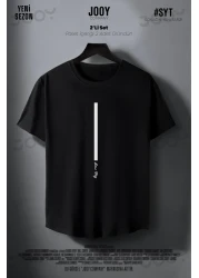 Jooy Company Black and White Slim Fit T-Shirt - Low Key Printed Set of 2