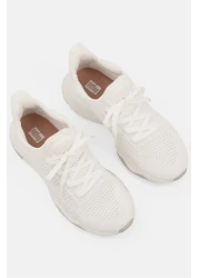 Fitflop حذاء رياضي برباط للأولاد الصغار، أبيض