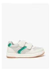 Juniors Panelled Sneakers with Hook and Loop Closure