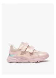 Flora Bella by Shoexpress Glitter Detail Sneakers with Hook and Loop Closure