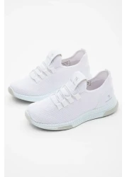 PowerSpeed حذاء رياضي مريح باللون الأبيض للجنسين من المطاط ذو أربطة