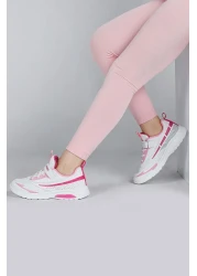 Jump 30007 حذاء رياضي كاجوال للفتيات باللون الأبيض - الفوشيا