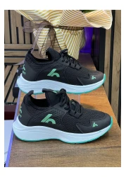 homiro حذاء رياضي للأطفال للجنسين - أسود-أخضر، برباط