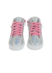 First Step يونيكورن مطرز فروي الوردي الدانتيل مفصلة انغلق الفضة فتاة حذاء رياضة أحذية رياضية-S-1003