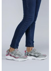 Jump 29189 Velcro Gray - Fuchsia Girl's Sneaker Casual Sneakers