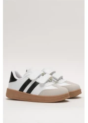 Liger حذاء رياضي مريح وخفيف الوزن للأطفال من الجنسين باللون الأبيض - الأسود