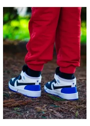 mackrock sports Black Blue Laced and Velcro Casual Unisex Kids Sneaker Sports Shoes