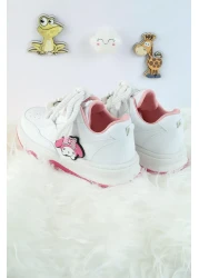 Moda Lime Unisex Children's Sports Shoes Kuromi Special Design Lace-Up and Velcro Sneakers