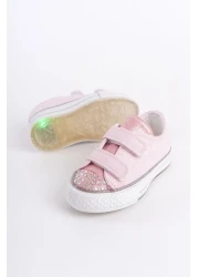 KATEYLER الموسم الجديد - حذاء كاجوال لتقويم العظام بشريط فيلكرو وردي اللون للفتيات (21-30 مضيئة)