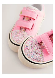 Next Baby Pink Glittery Strappy Sneakers