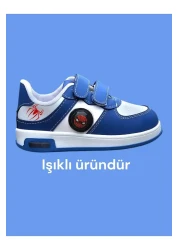 archiepet Blue Luminous Spider Web Detailed Printed Boy Sneakers (31/35 Is Only Side Light)