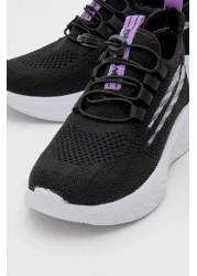 CCWAY AYAKKABI Knitwear Children's Sports Shoes 26-30 Black Lila