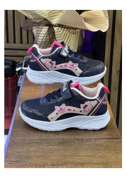 homiro Girl's Orthopedic Sports Shoes-Navy-Fuchsia