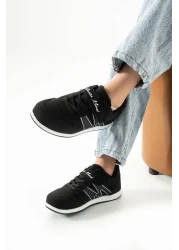 BOUIS Black and White Single Velcro Flexible Faux Leather Children's Sneakers - m Series Sneakers