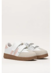 Liger Unisex Velcro Comfortable Lightweight Children's Sports Shoes White - Powder