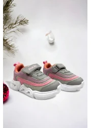 Ponchiq حذاء رياضي للأطفال للجنسين مزود بشريط مزدوج من رغوة الذاكرة