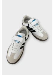 Liger Unisex Velcro Laced Children's Sports Shoes White - Black