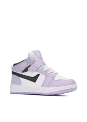 Lambırlent Girls Boys Unisex Lace Up High Top Winter Lilac White Black Sports Basketball Shoes