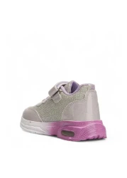 NS Little Girls' Sneakers - Melody Name, Lighted Silver Purple (Buy Tight and Large)