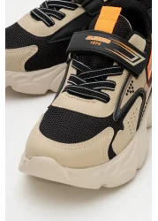 CCWAY AYAKKABI Velcro Tied Anorak Children's Sports Shoes 31-35 Beige Black