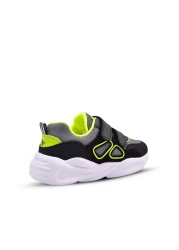 kids A more حذاء رياضي Manj Air Mesh بتفاصيل خفيفة للغاية للأولاد باللون الأسود