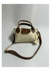 Judour Bags حقيبة يد وكتف نسائية صغيرة بمقبض جلد صناعي كريمي