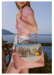 Dogo حقيبة يد نسائية من الجلد النباتي باللون الوردي - تصميم Take A Walk