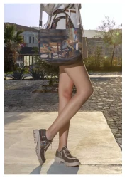 Dogo Women's Vegan Multicolor Medium Tote Bag - Family Time Design