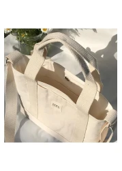 Sowa Collection Canvas Bag with Adjustable Cross Strap - Women's Hand and Shoulder Bag L:30 W:35 W:10 cm