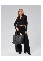 torime حقيبة كتف وكتف نسائية من الجلد النباتي منقوشة كبيرة الحجم